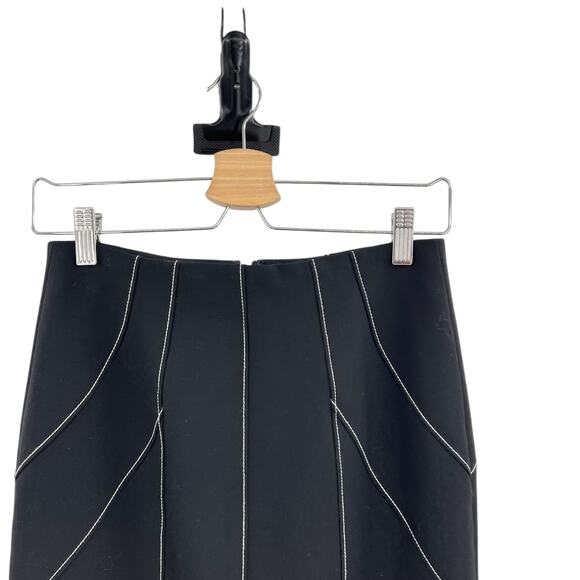 Cinq a Sept Ali Skirt Midi Length Seamed Black White Size‎ 2 - Picture 4 of 14